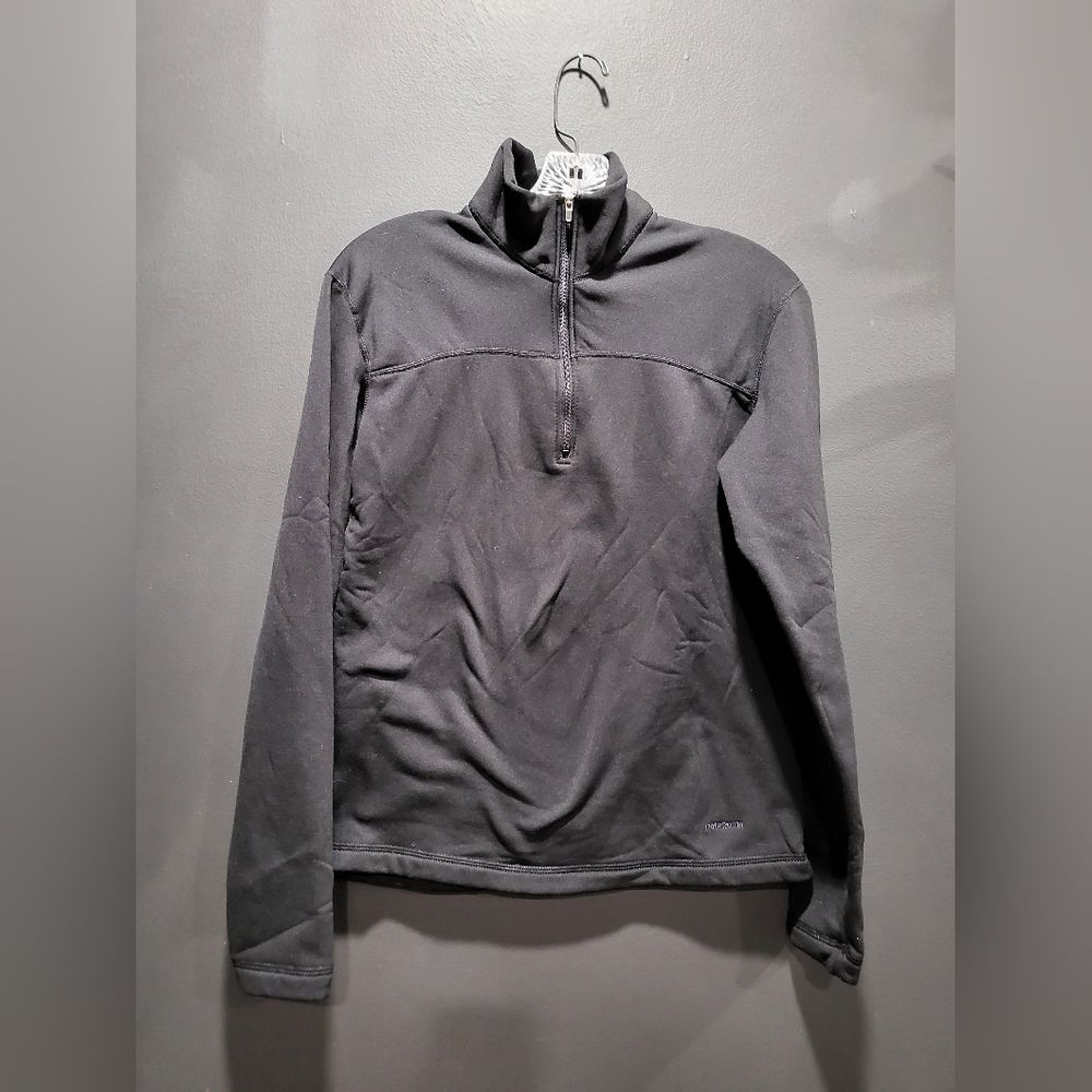 Patagonia capilene Fleece lined quarter zip Black Womens Sz S